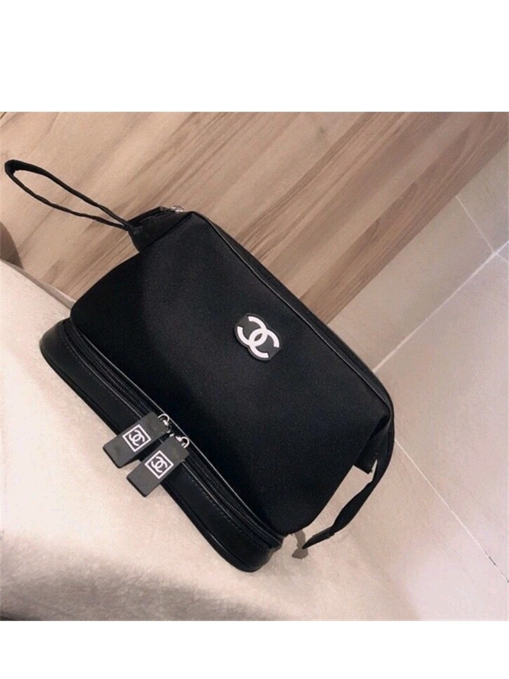 New CC Black Makeup Travel Bag with Logo